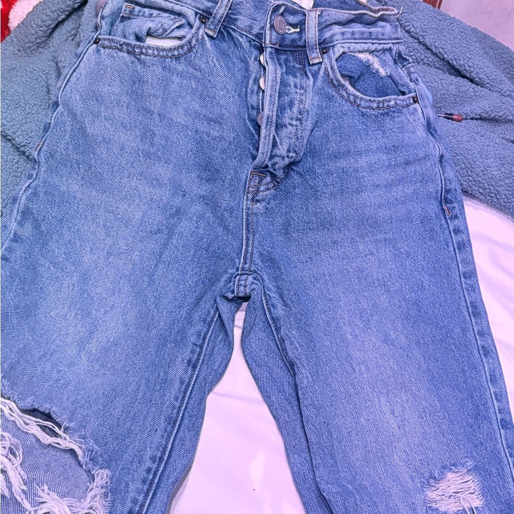 PacSun Light Blue Distressed Flare Jeans